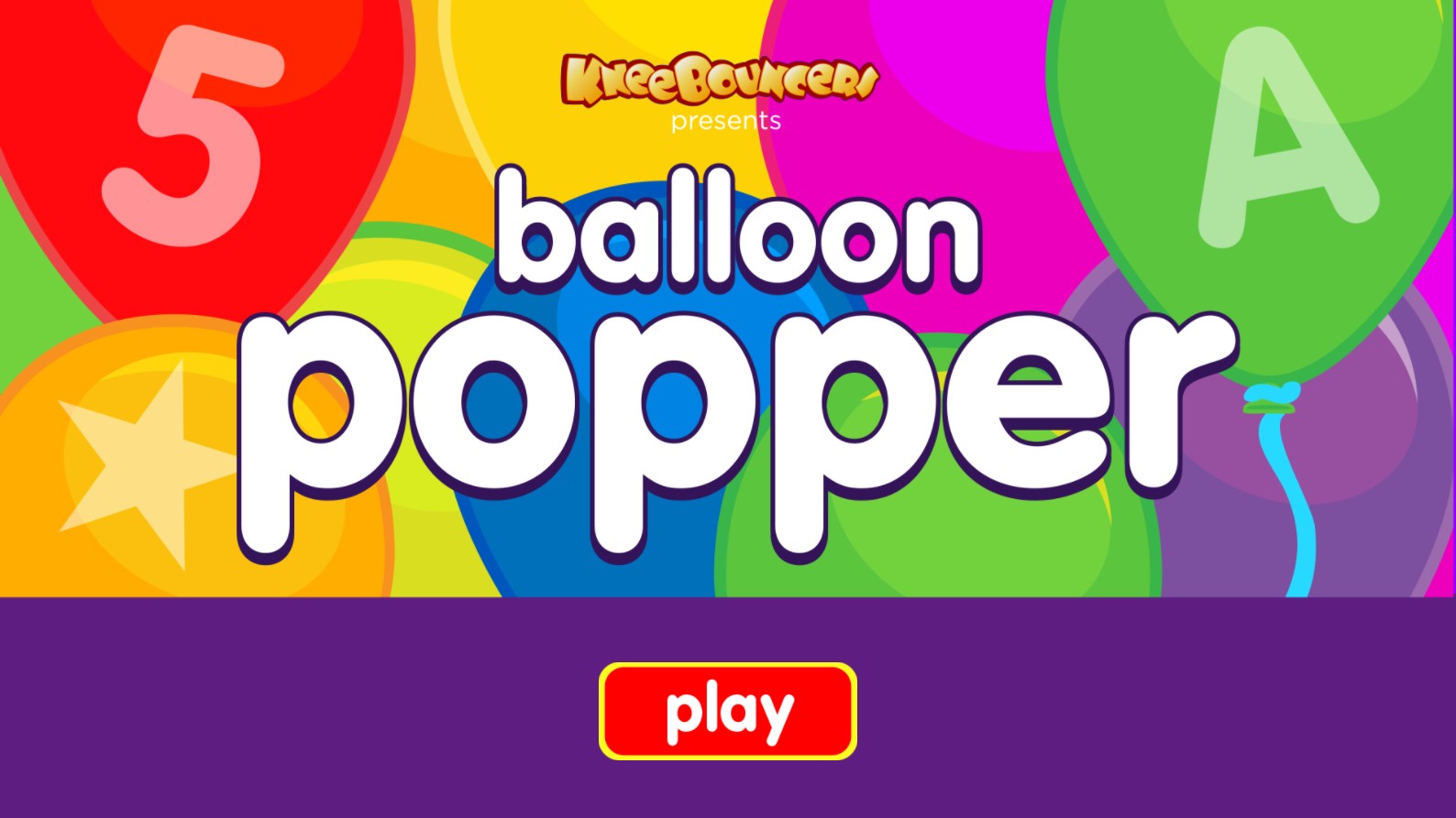 Balloon Popper KneeBouncers Kids Educational Game