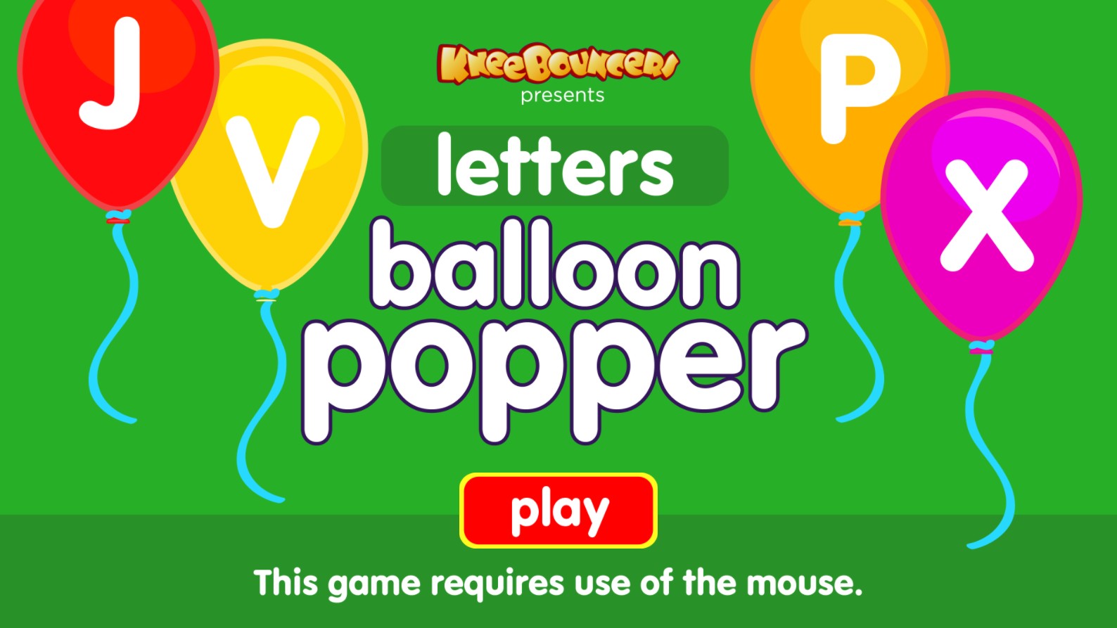 KneeBouncers Letters Balloon Popper Educational Game