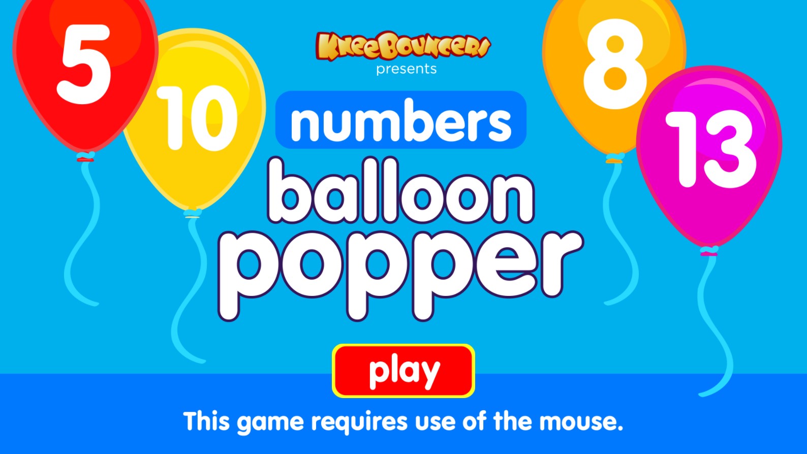 Numbers Balloon Popper KneeBouncers Educational Game