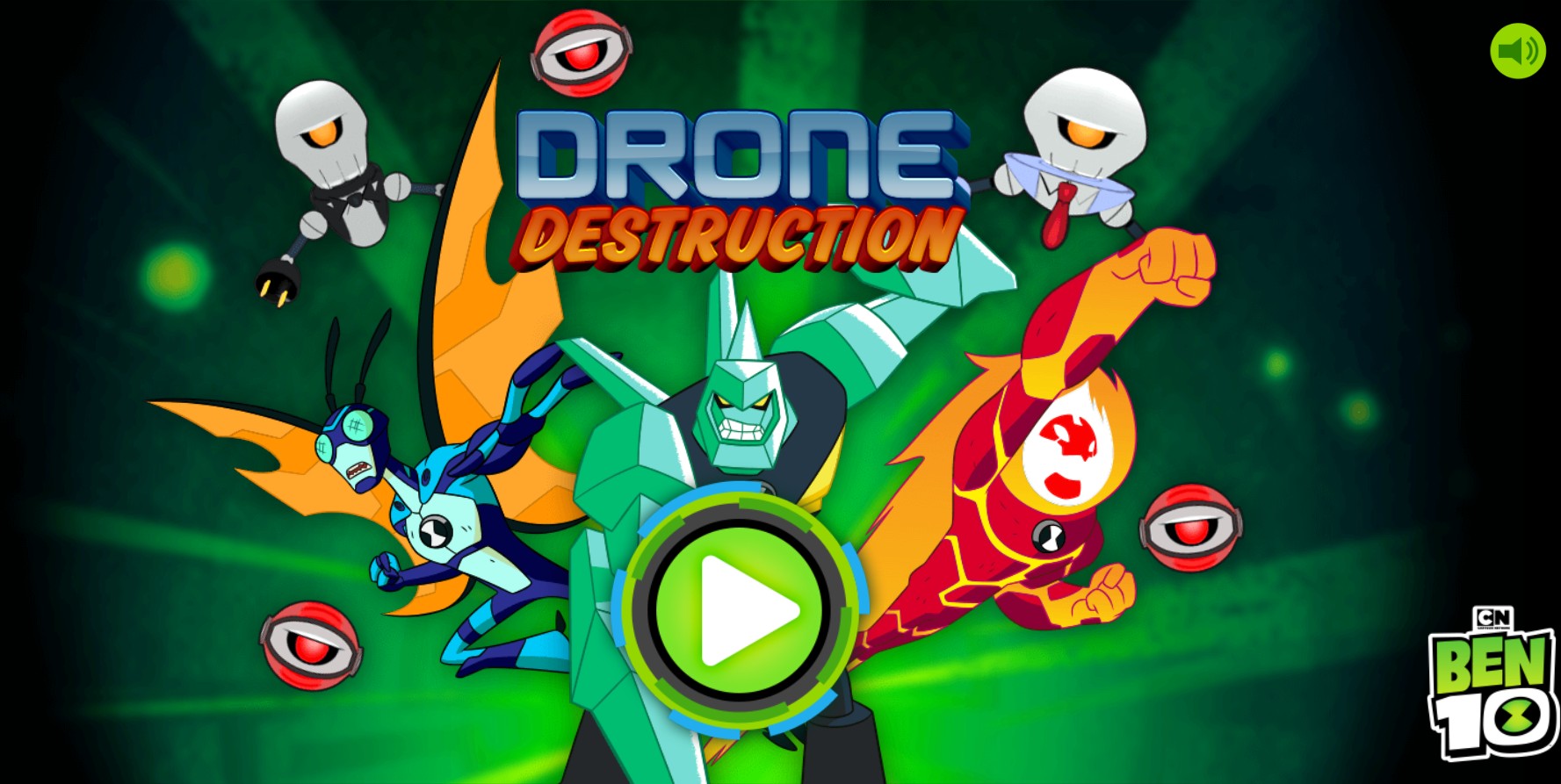 Ben 10 Drone Destruction - Action Packed HTML5 Browser Game
