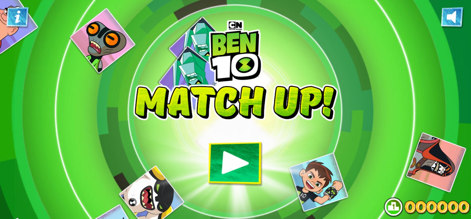 Ben 10 Match Up - Cartoon Network Memory Puzzle Game