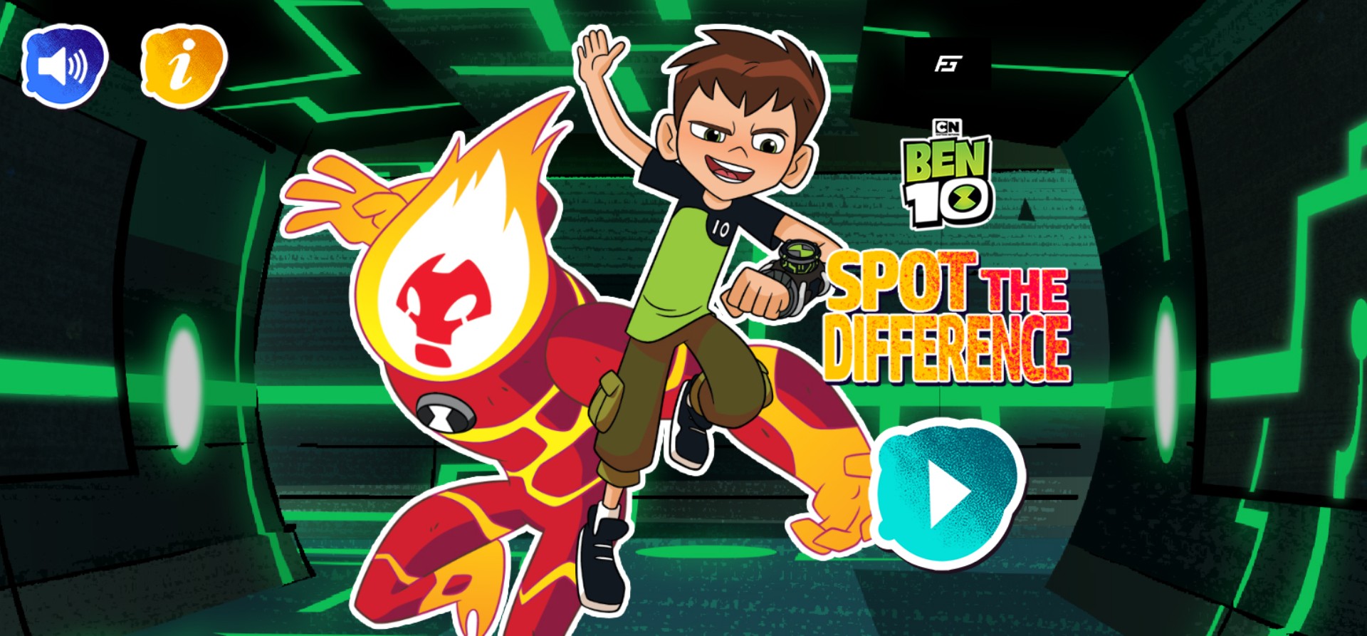 Ben 10 Spot the Difference - Play Free Cartoon Network Puzzle Game