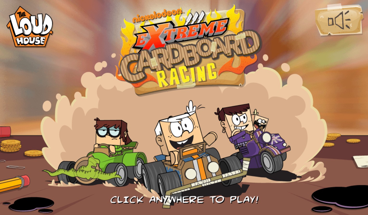 The Loud House Extreme Cardboard Racing - Play Online