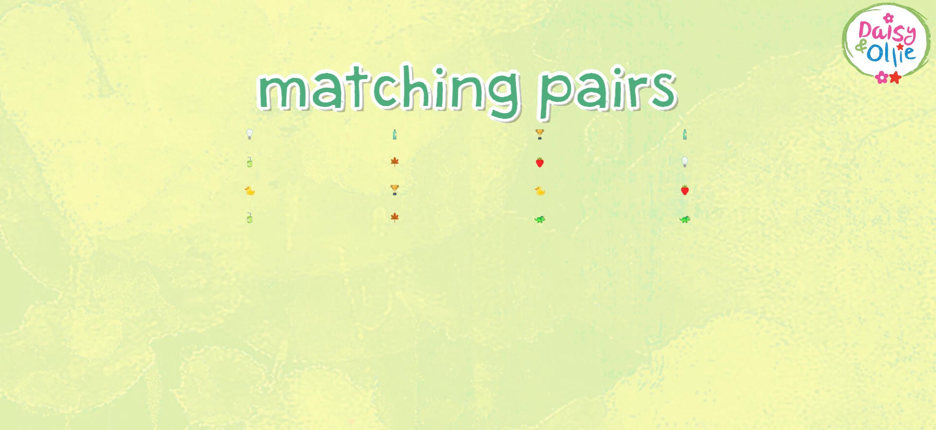 Daisy and Ollie Matching Pairs Game