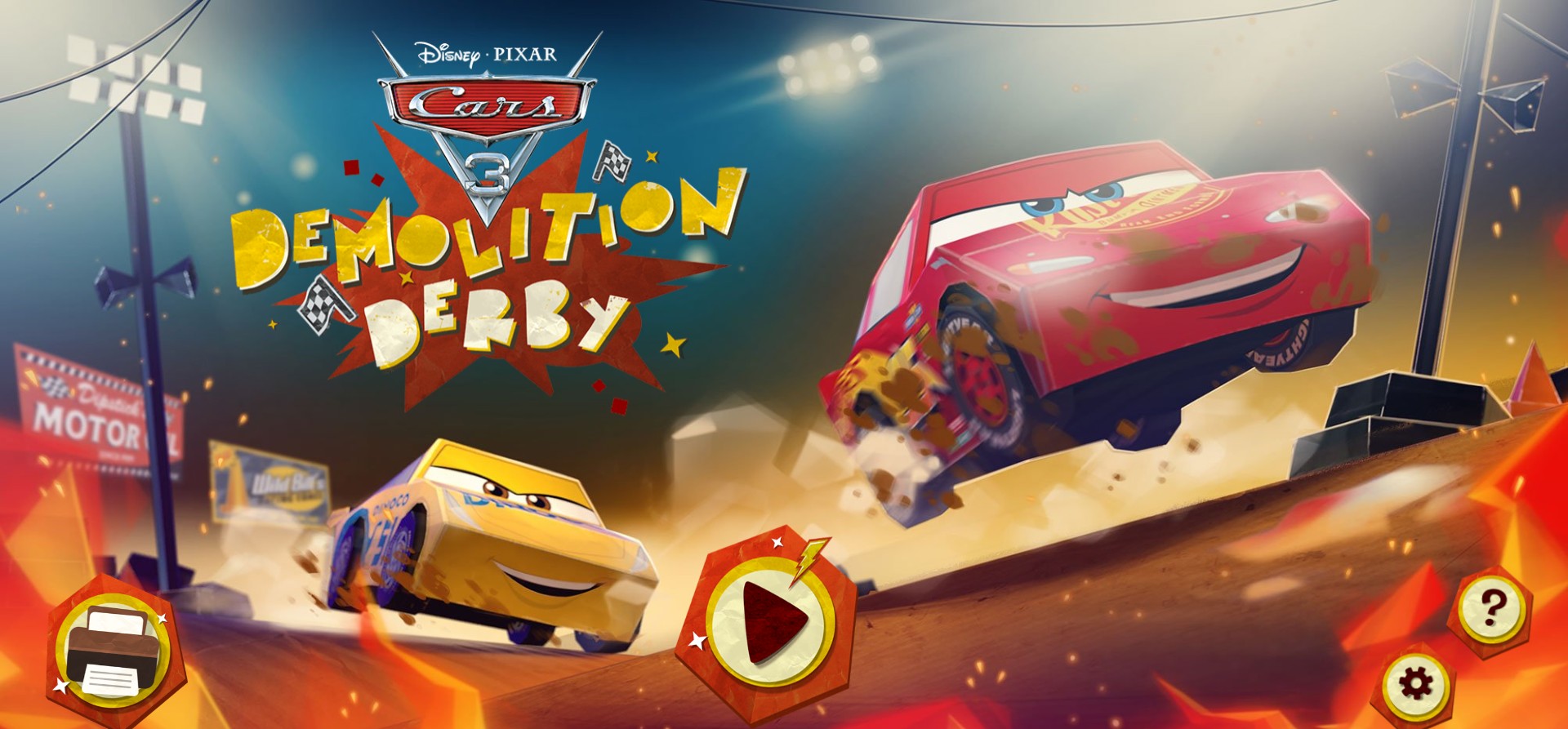 Disney Pixar Cars 3: Demolition Derby HTML5 Browser Game