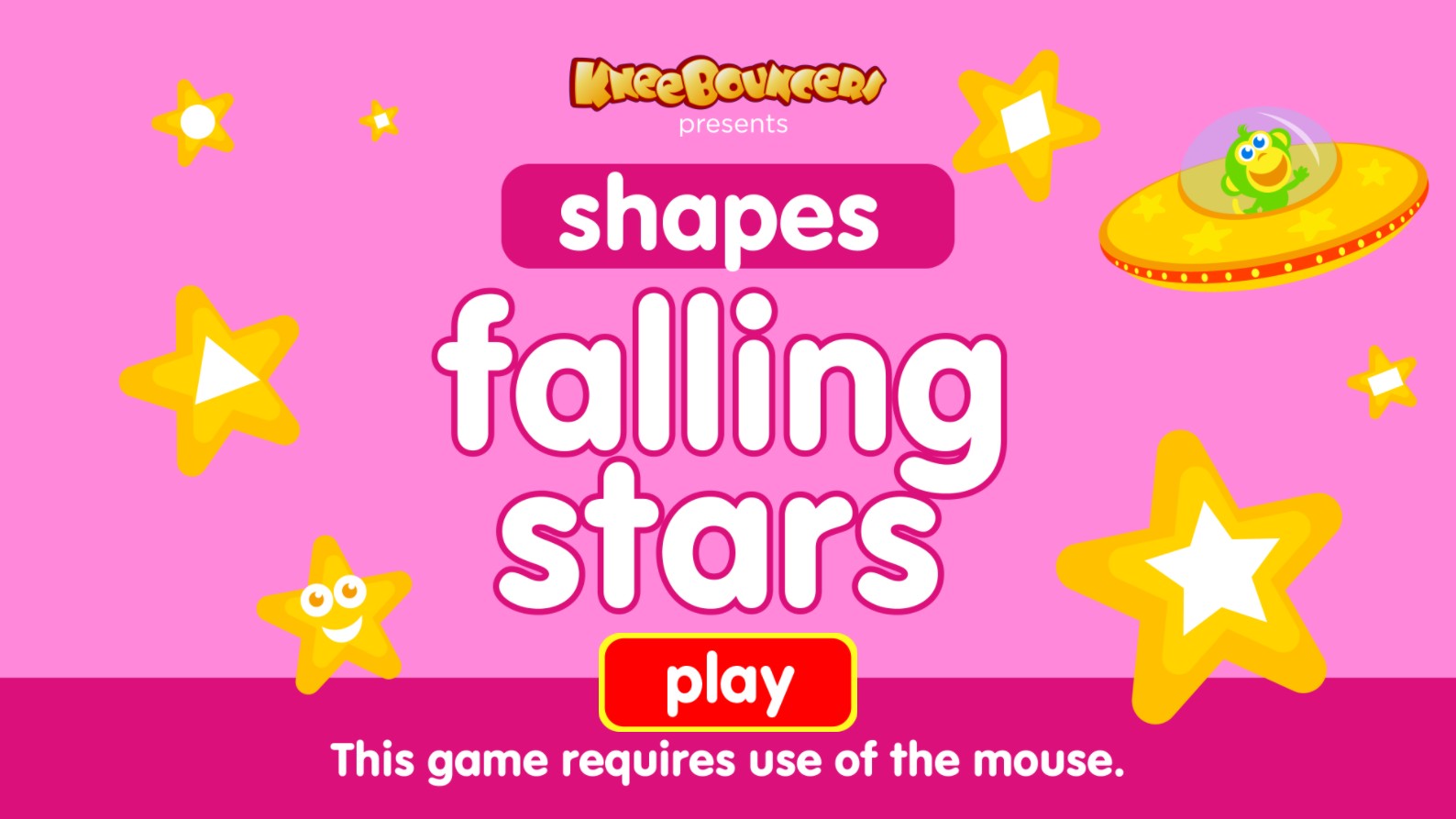 Falling Star Shapes Kids Educational Browser Game