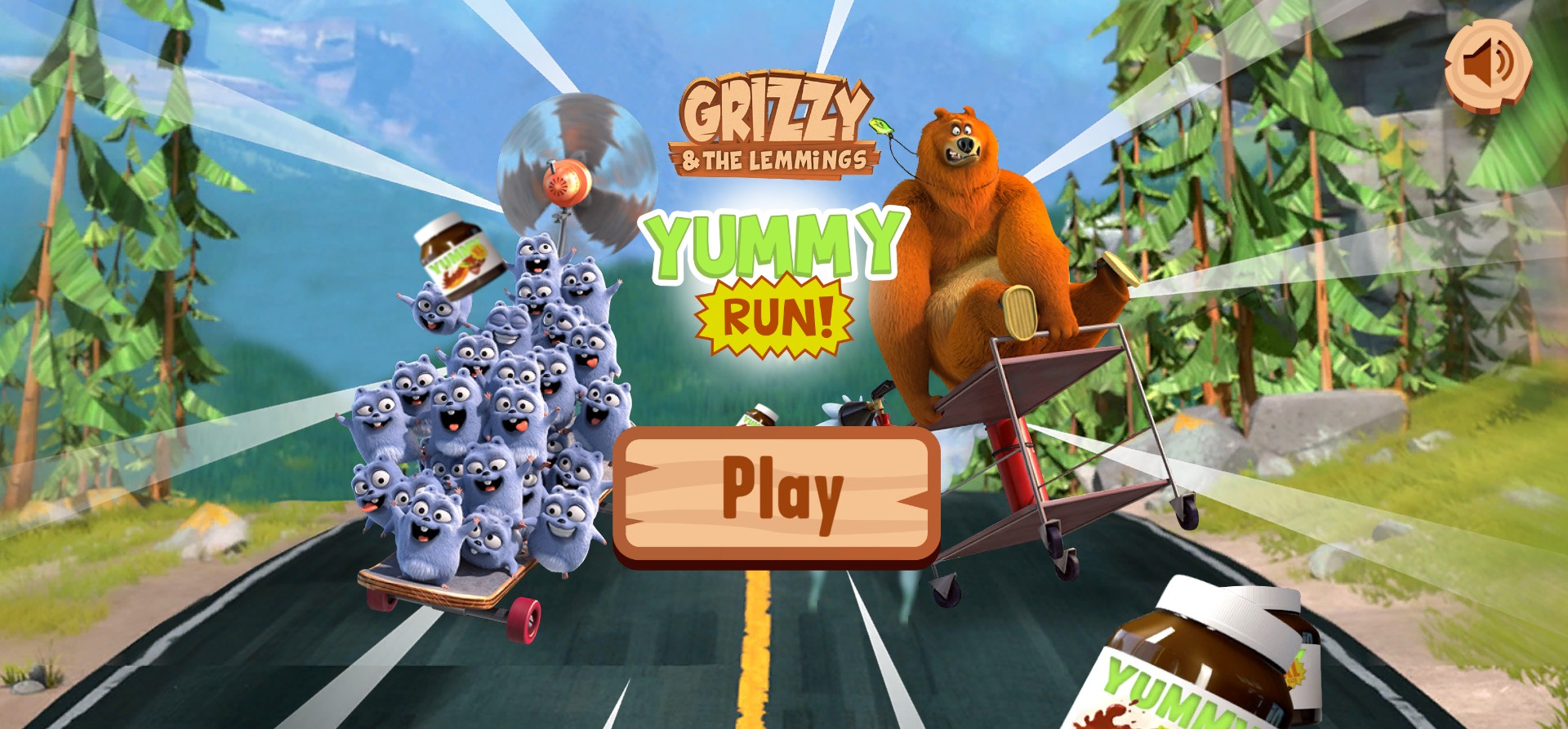 Grizzy and the Lemmings Yummy Run - Online Browser Game