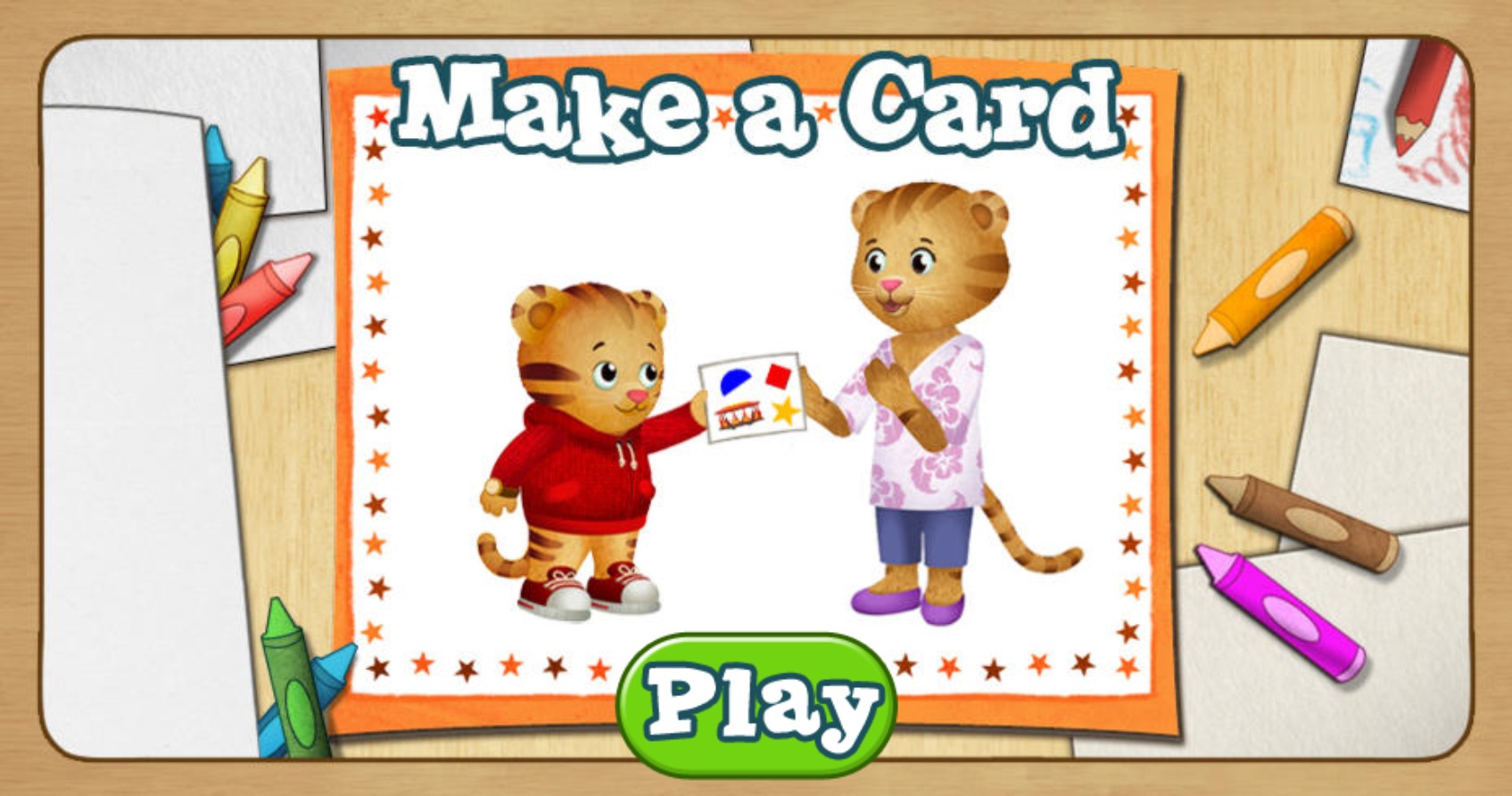 Daniel Tiger Make a Card - Online Kids Creativity Game