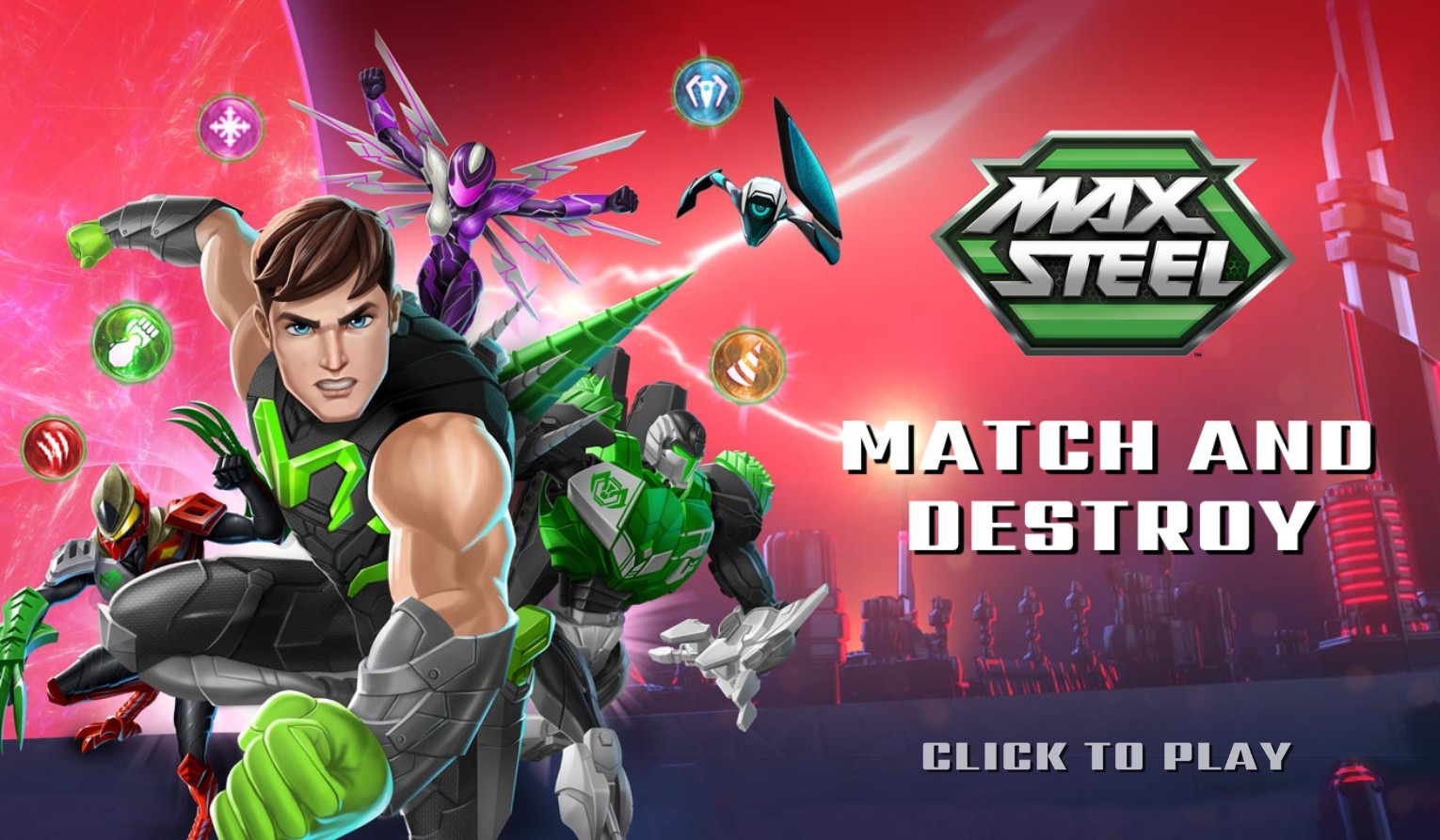 Max Steel Match and Destroy - Action Puzzle Hero Adventure