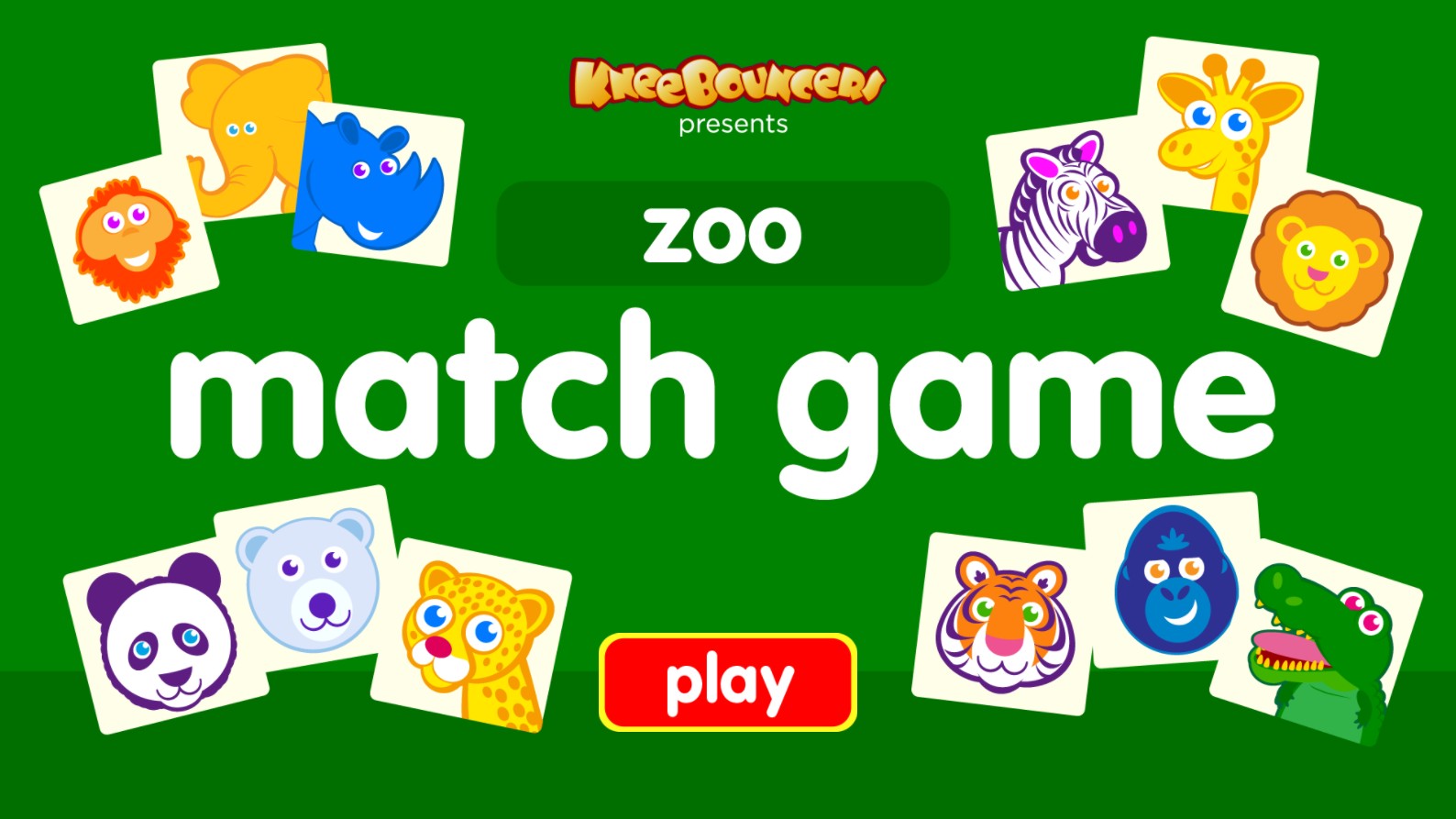 KneeBouncers Zoo Match Game for Kids