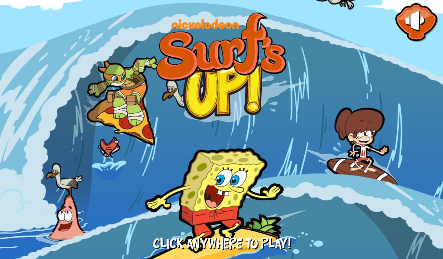Nickelodeon Surf's Up - Online Browser Surfing Game