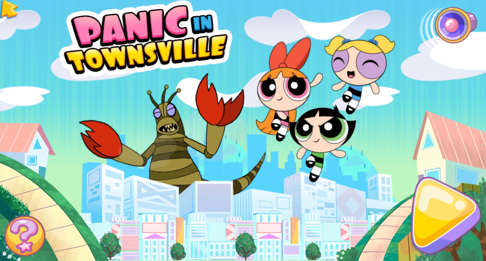 Powerpuff Girls Panic in Townsville - Action Adventure Browser Game