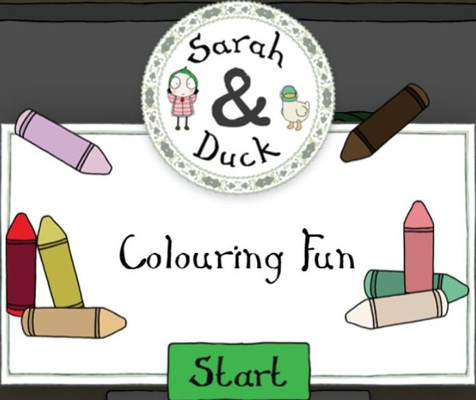 Sarah and Duck Colouring Fun Browser Game