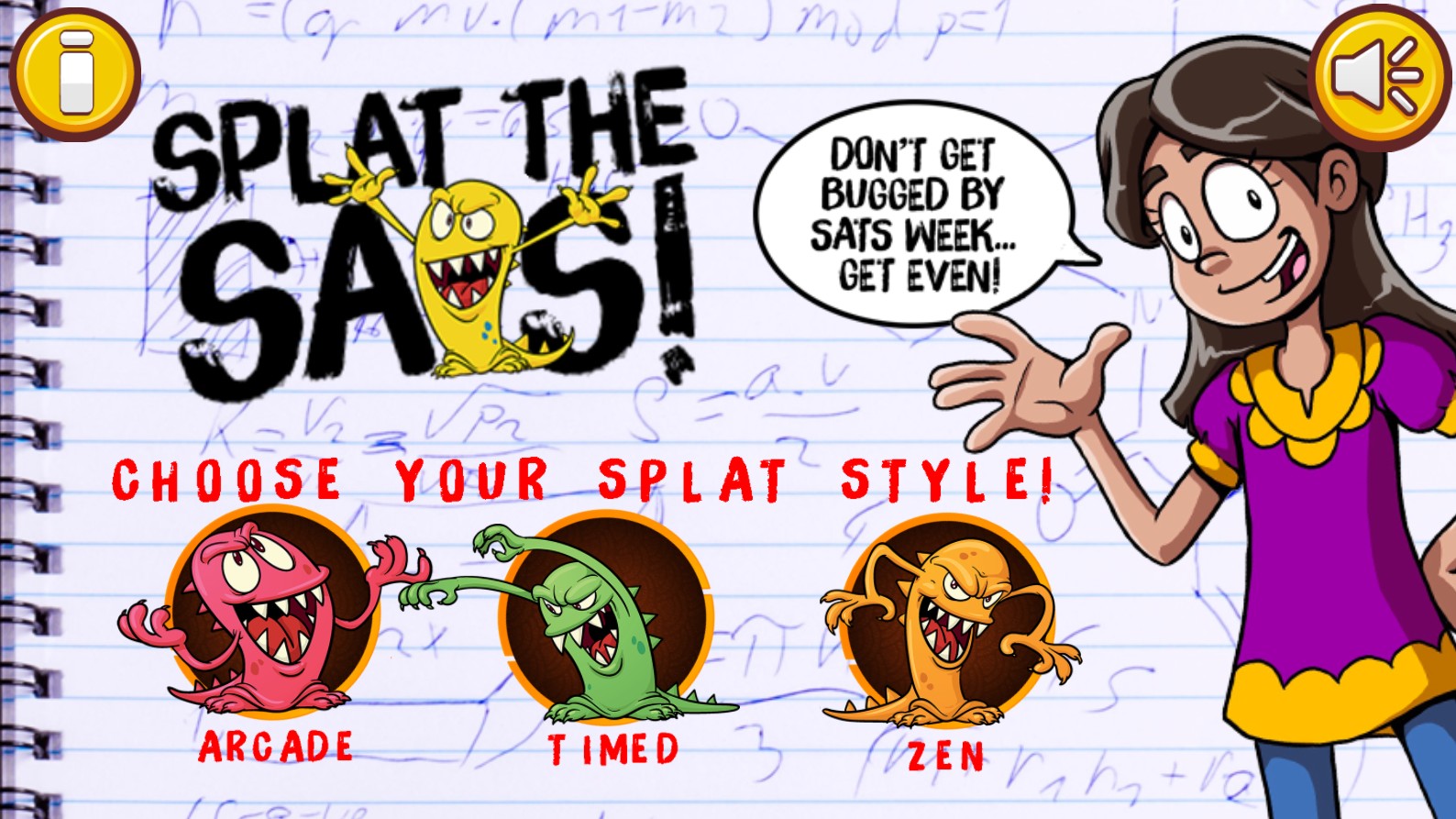 Splat the SATS Online Game