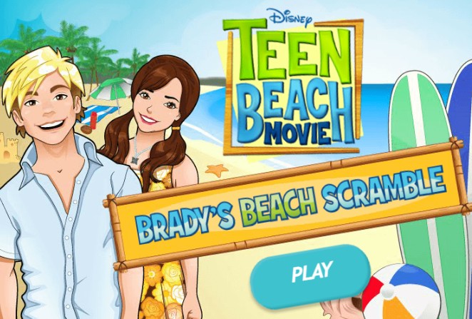 Teen Beach Movie: Brady's Beach Scramble Browser Game