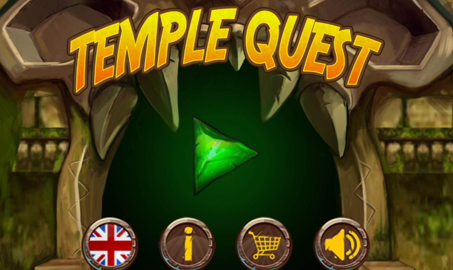 Temple Quest Language Selection Screen