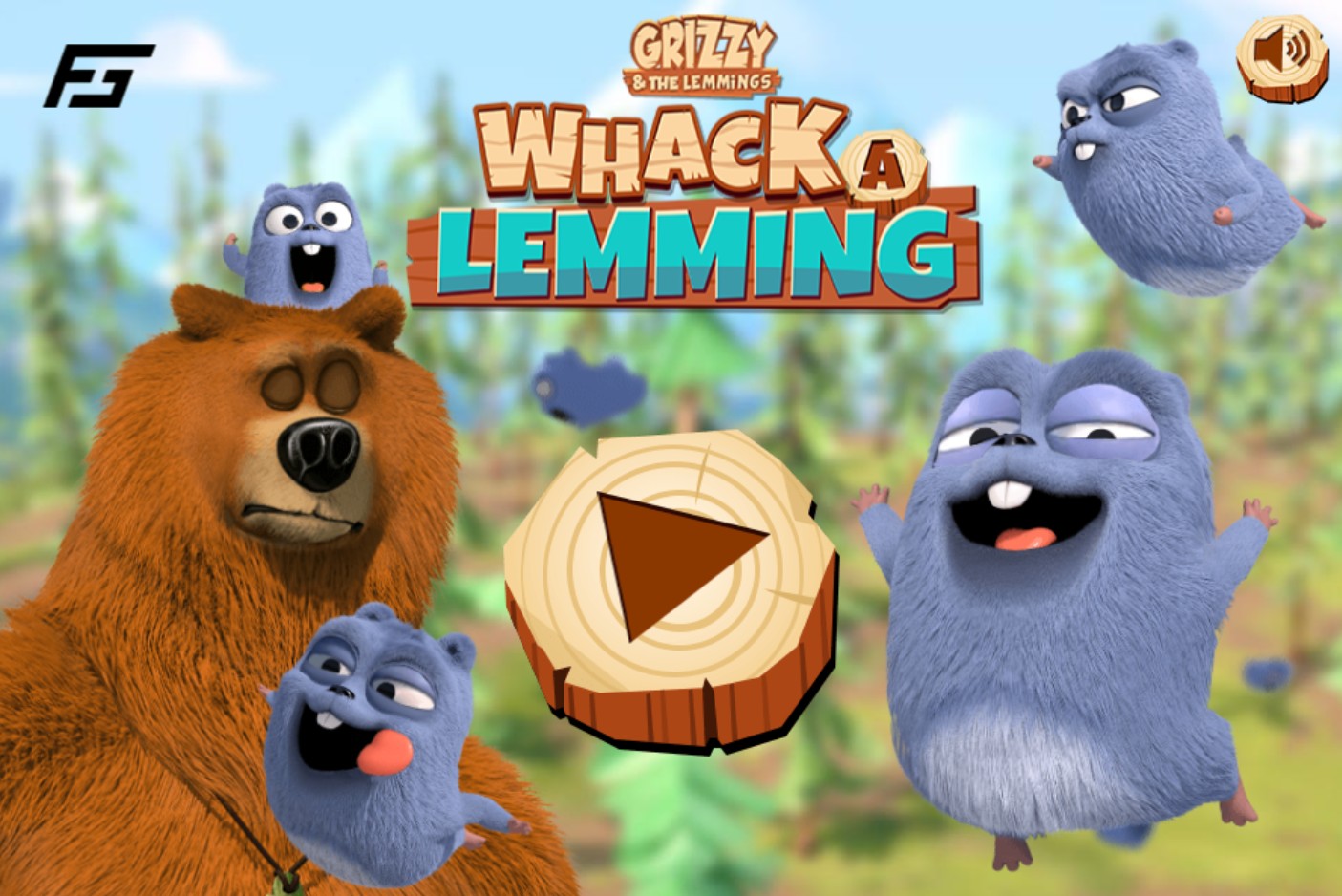 Whack-a-Lemming Grizzy and the Lemmings Online Game